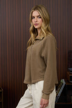 Load image into Gallery viewer, Snap Button Mock Neck Long Sleeve Top
