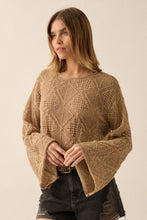 Load image into Gallery viewer, Taupe Open Knit Crochet Top
