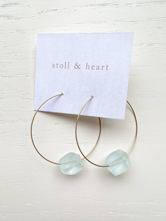 Seaglass Hoops