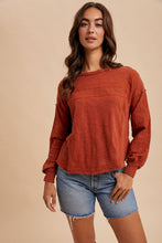 Load image into Gallery viewer, Lace Inset Long Sleeve Top
