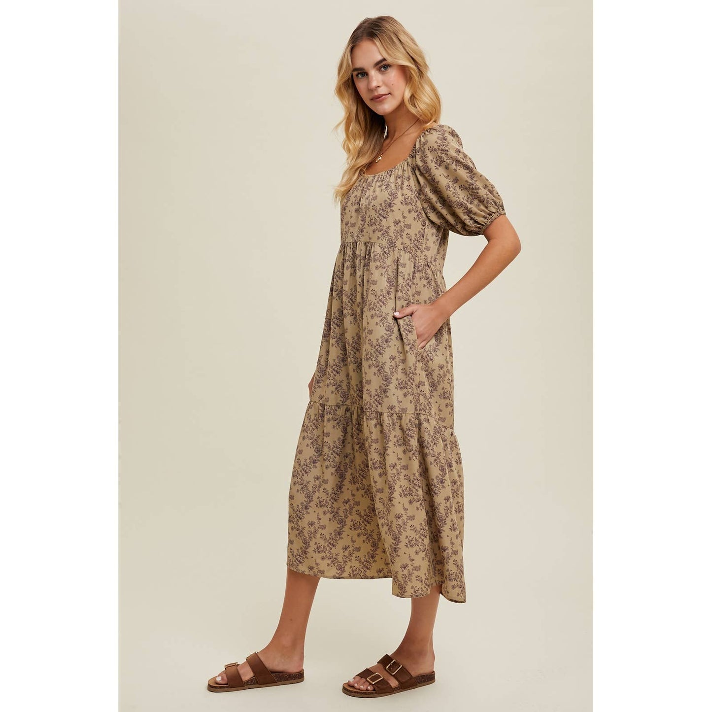 Casual Floral Midi Dress