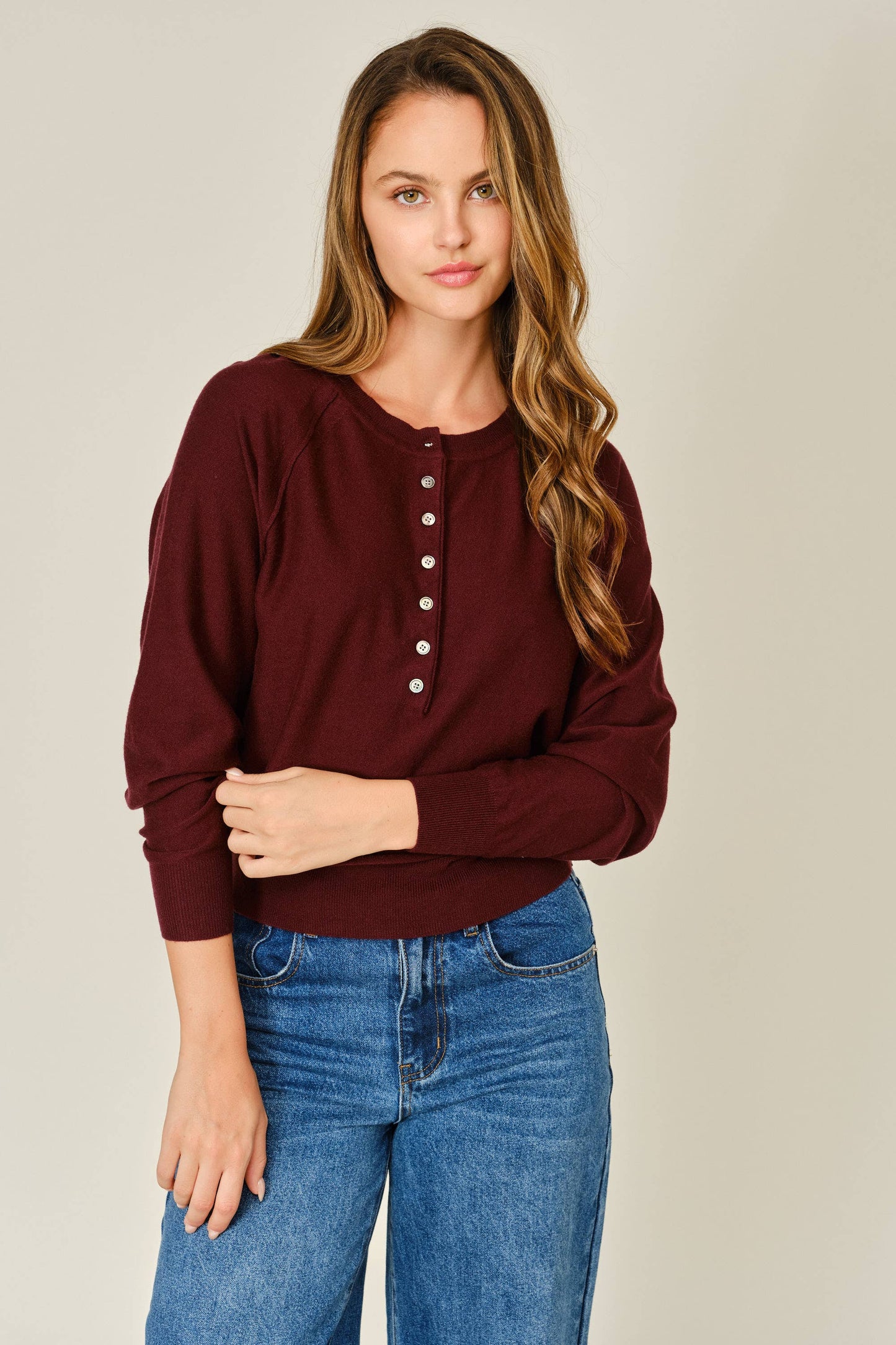 Grey Cashmere Button Down Sweater