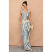 Load image into Gallery viewer, Saltwater Stripe Decorative Knit Waist Pants

