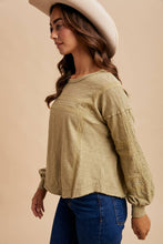 Load image into Gallery viewer, Lace Inset Long Sleeve Top
