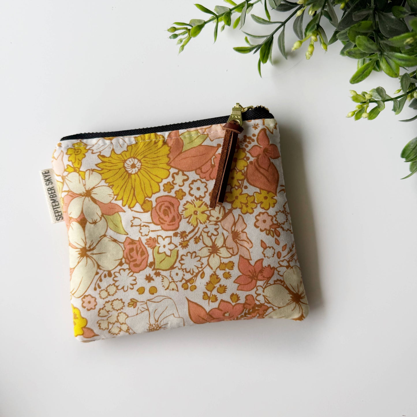 Small square pouch cluster boho floral 