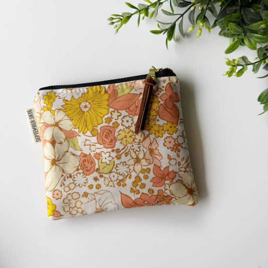 Small square pouch cluster boho floral 