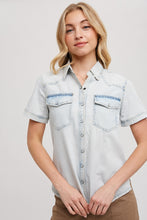 Load image into Gallery viewer, Short Sleeve Denim Top
