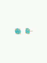 Load image into Gallery viewer, Gemstone Prong - Amazonite - Gold Earrings

