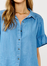 Load image into Gallery viewer, Ruffle Sleeve Tencel Top
