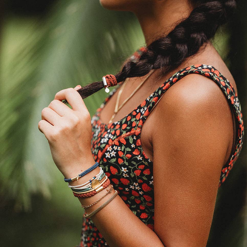 "Imagine" Gold Rainbow Themed Hair Tie Bracelets 