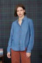 Load image into Gallery viewer, Chambray Long Sleeve Button Up
