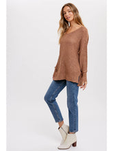 Load image into Gallery viewer, Mocha Reverse Seam Sweater
