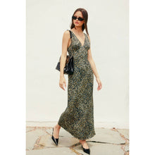 Load image into Gallery viewer, Wild Thoughts Plunging Tie Back Maxi Dress
