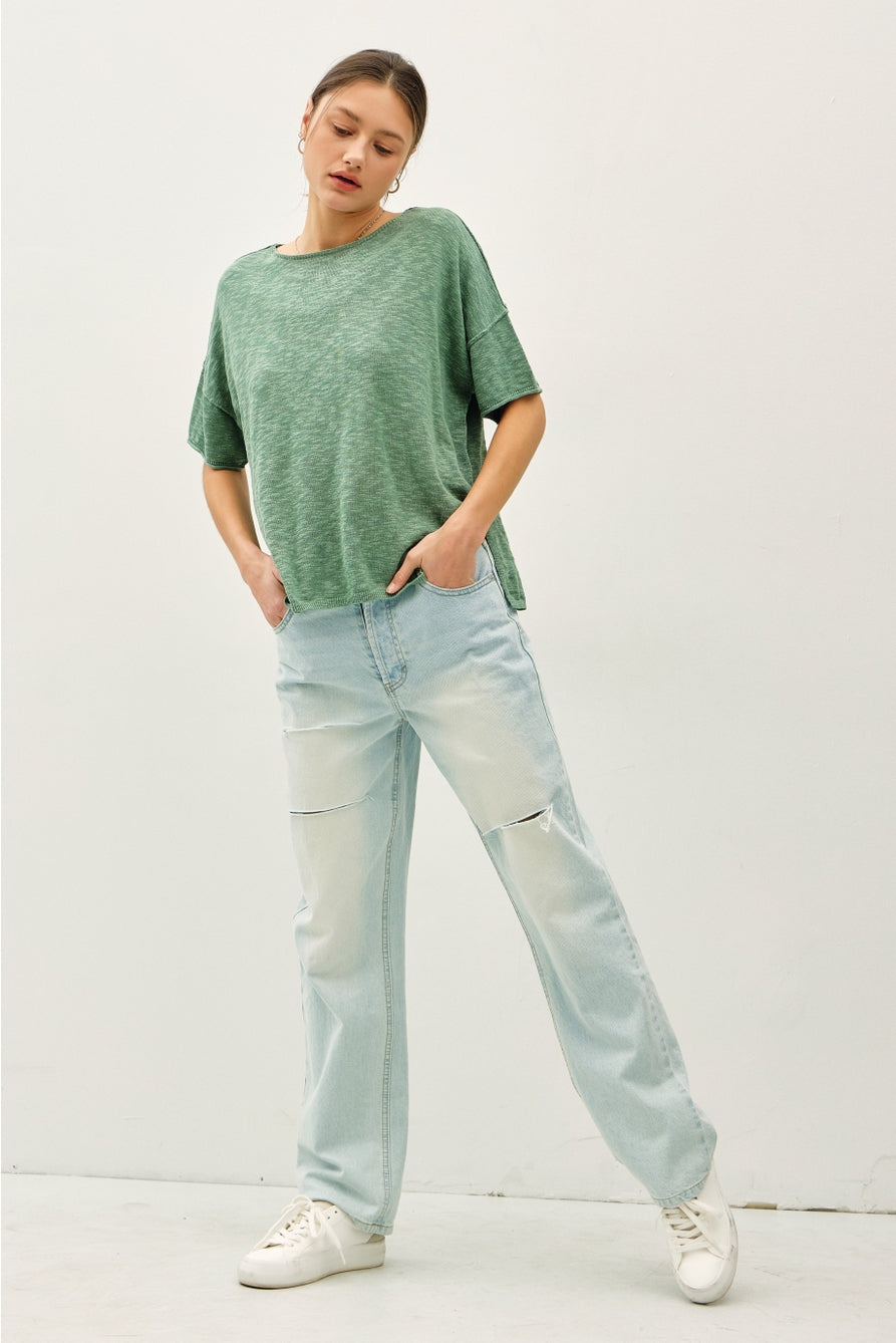 Oversized Drop Shoulder Sweater Top