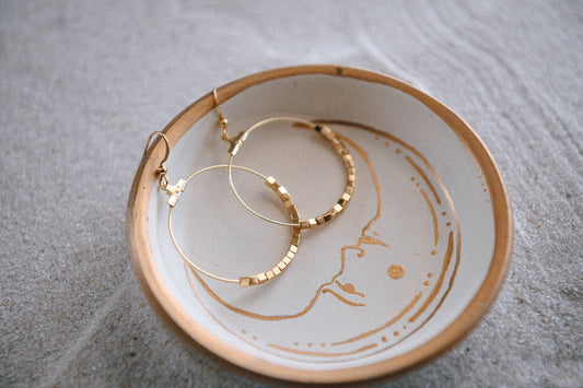 Hepburn Gold Beaded Hoop Earrings