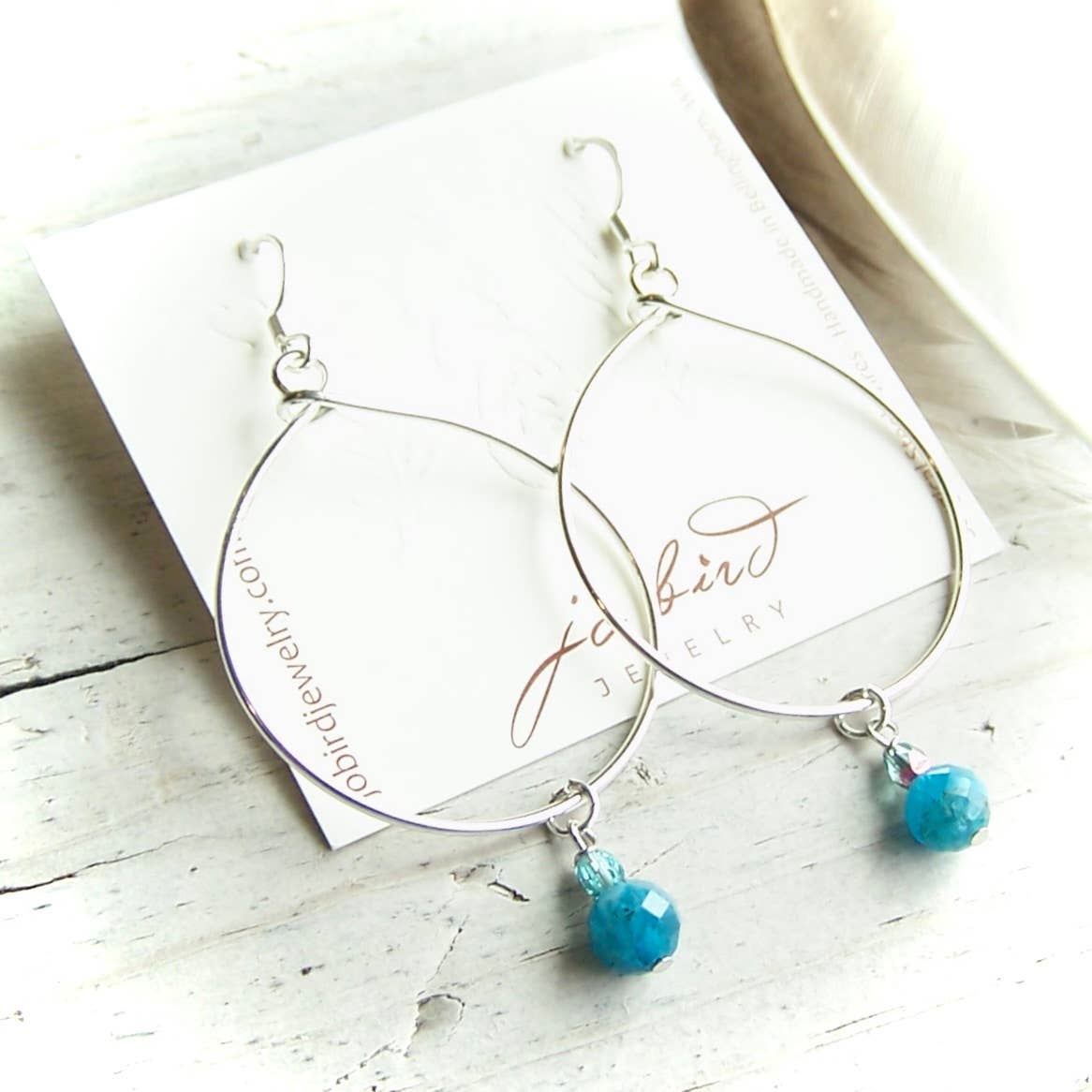 Gemstone Hoop Earrings - Apatite