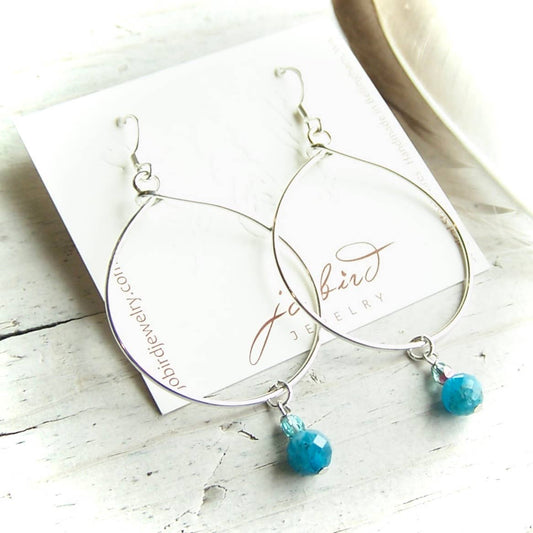 Gemstone Hoop Earrings - Apatite