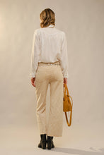 Load image into Gallery viewer, Ruffle Neck Denim Snap Button Shirt
