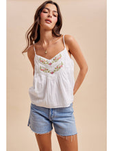 Load image into Gallery viewer, Embroidered Lace Inset Sleeveless Top
