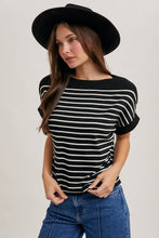 Load image into Gallery viewer, Striped Boat Neck Top
