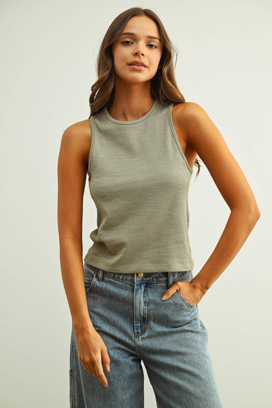 Ribbed Sleeveless Tank