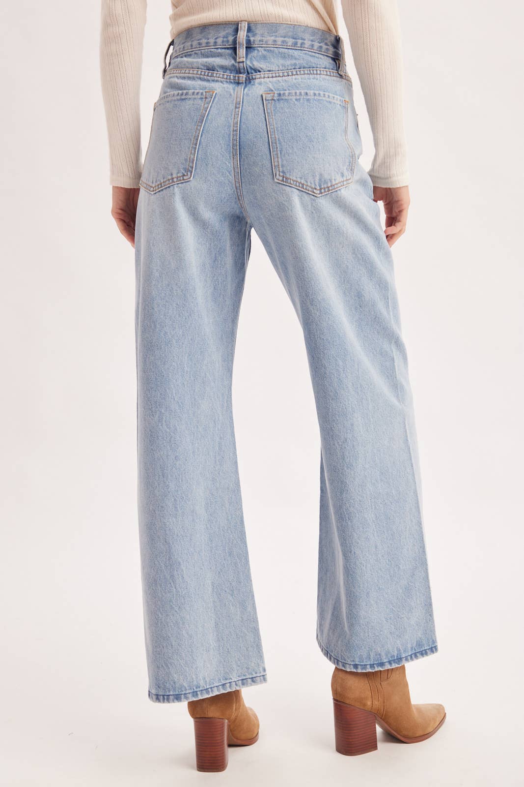 Vintage Wash High Waisted Wide Leg Jeans
