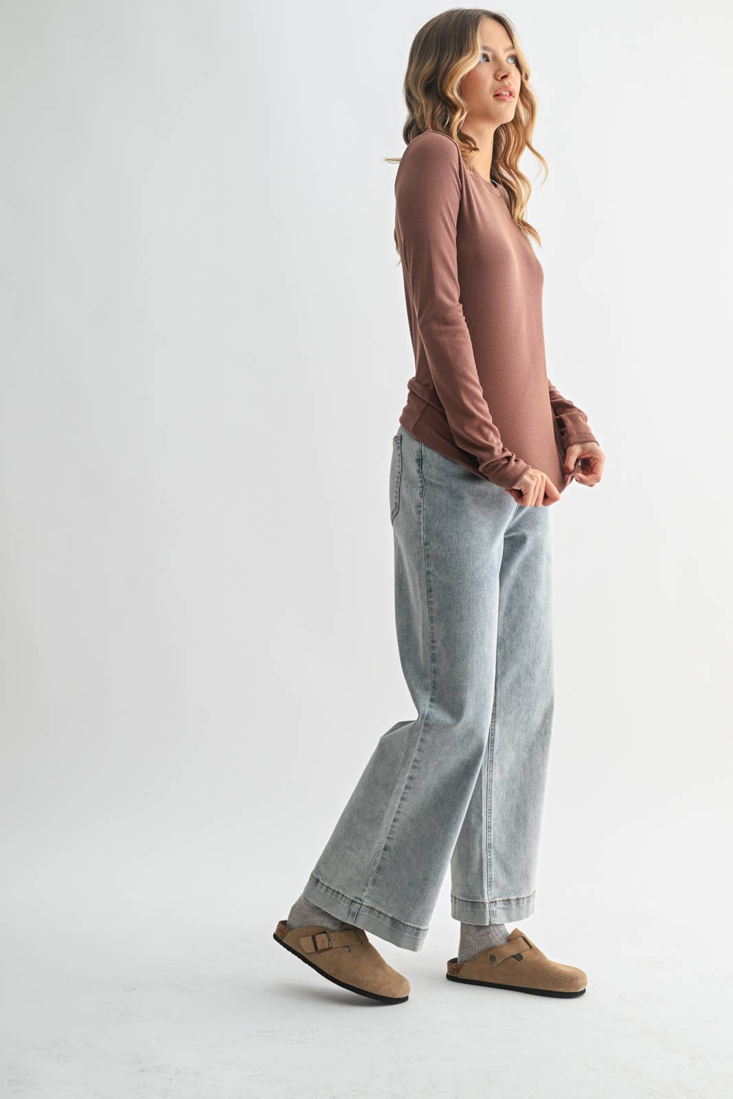 Red Round Neck Knit Top
