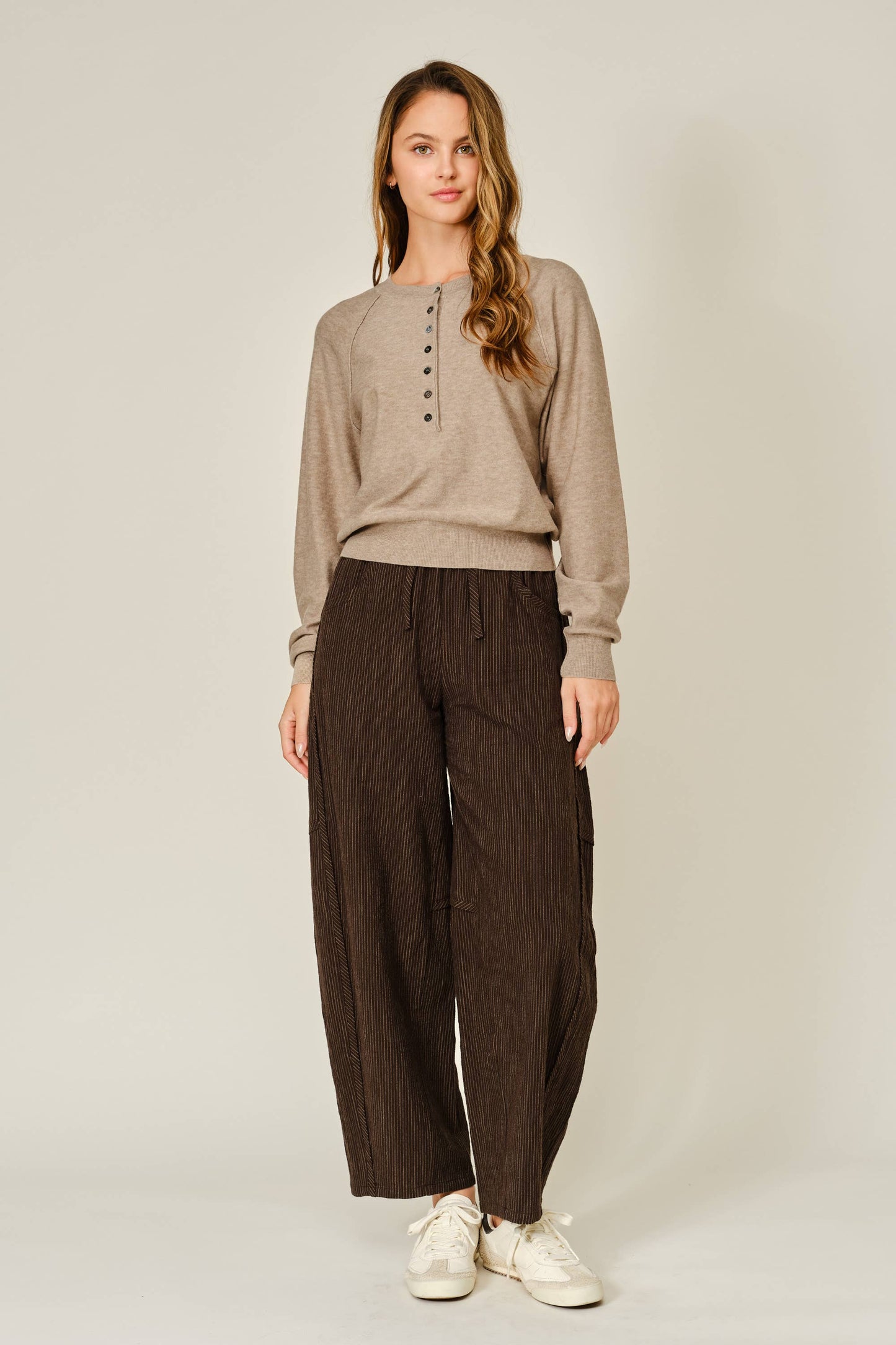 Grey Cashmere Button Down Sweater