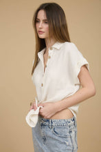 Load image into Gallery viewer, Half Button Linen Blend Shirt 
