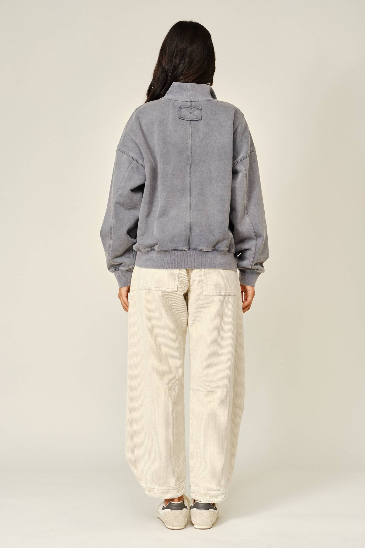 Grey Cozy Mock Neck Sweatshirt