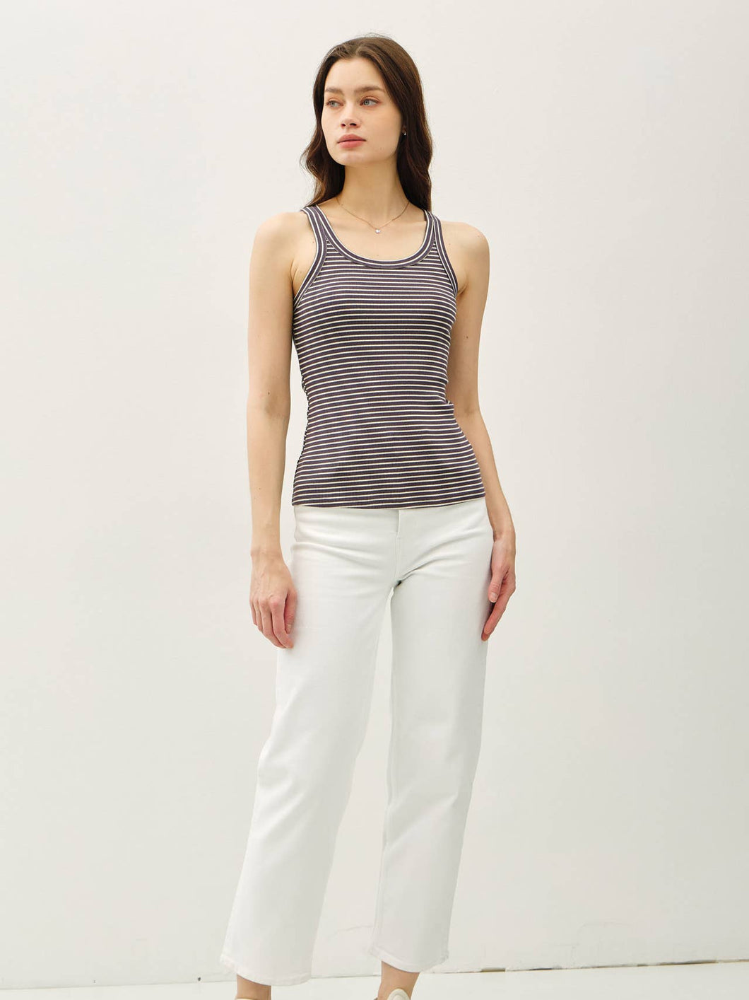 Charcoal Ribbed Tank