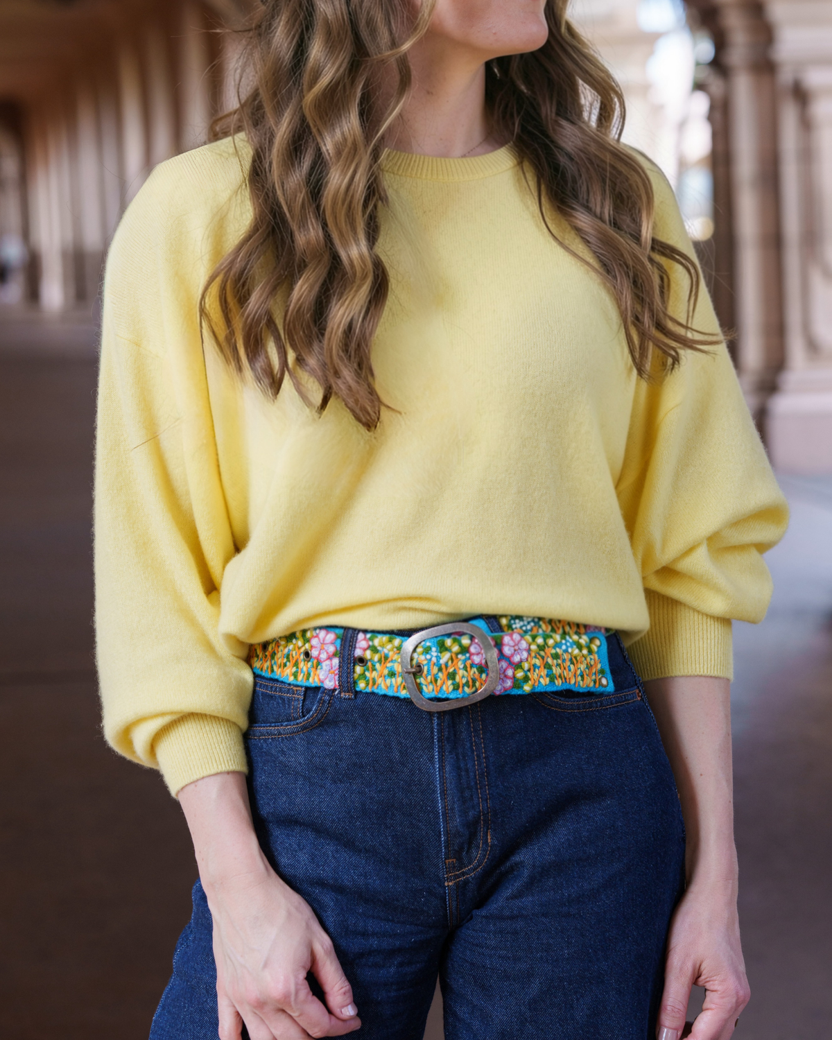 Windswept Embroidered Wool Belt