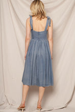 Load image into Gallery viewer, Shoulder Tie Denim Midi Dress
