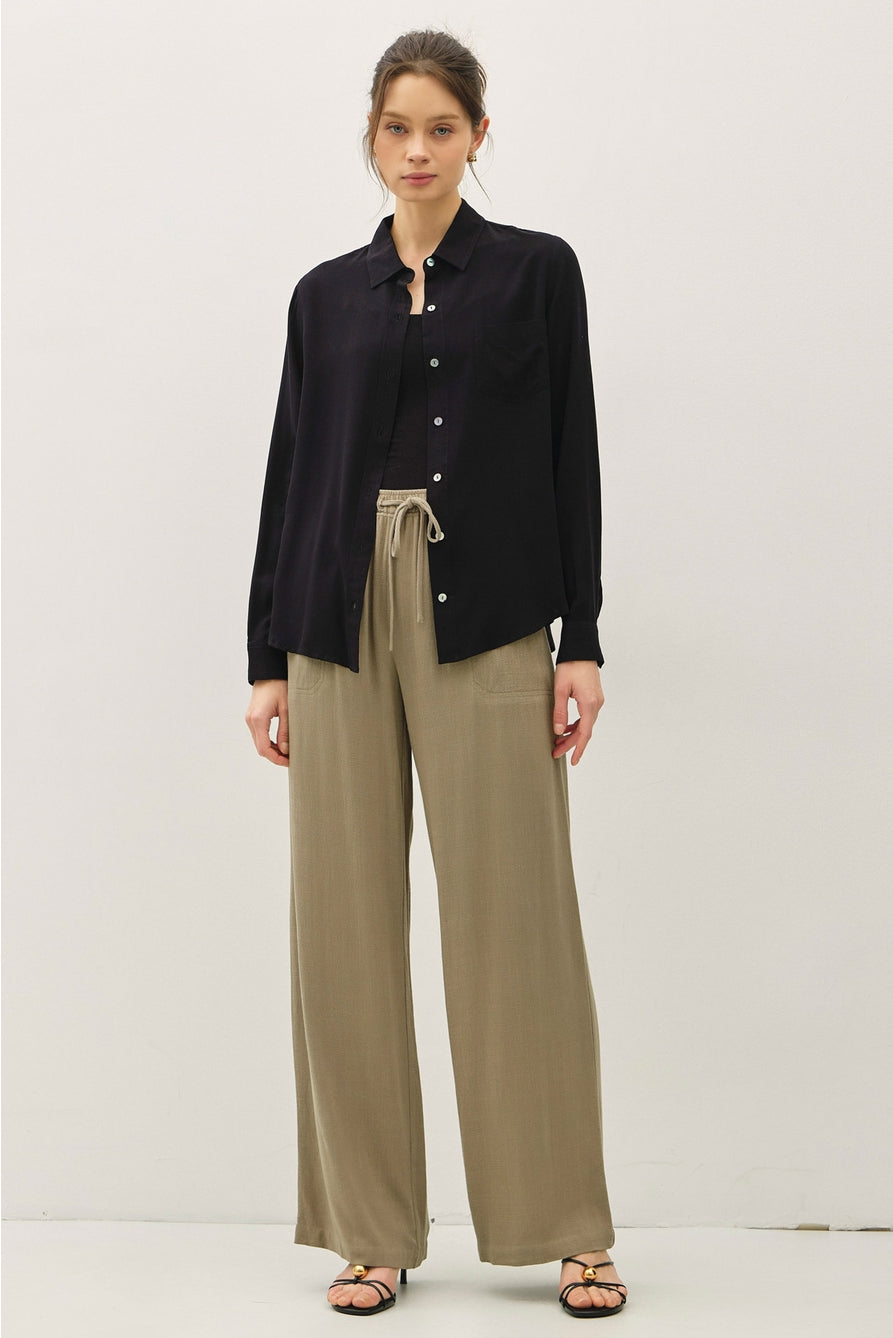 Black Classic Cut Button Up Be Cool