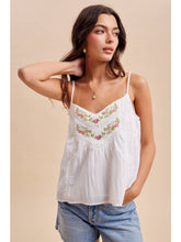 Load image into Gallery viewer, Embroidered Lace Inset Sleeveless Top
