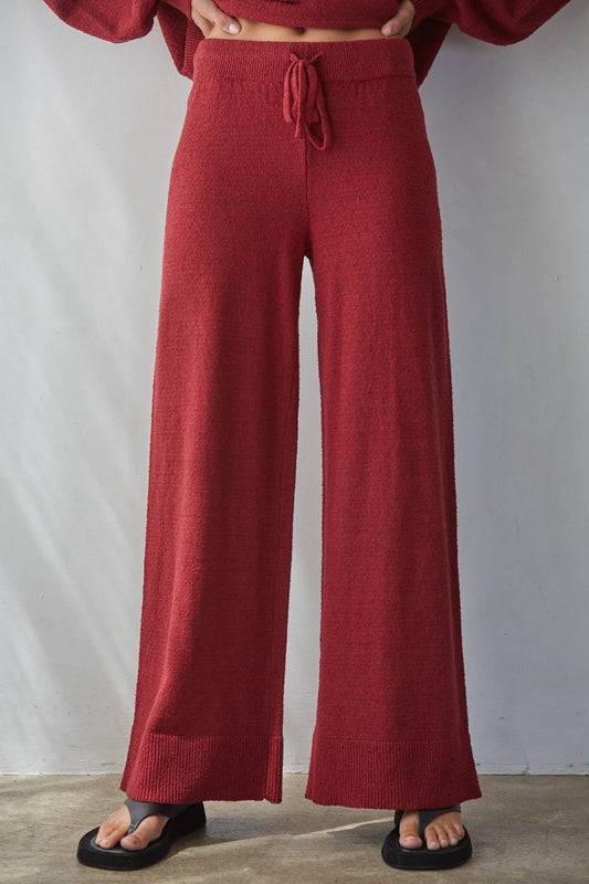 Knit Sweater Cotton Nylon Polyester Wide Leg Pants