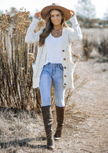 Load image into Gallery viewer, Oversized Cable Knit Button Up Cardigan
