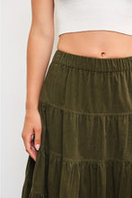 Load image into Gallery viewer, Olive Green Corduroy Skirt
