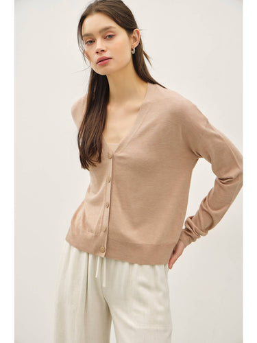 Taupe Ultra Lightweight Cardigan Be Cool
