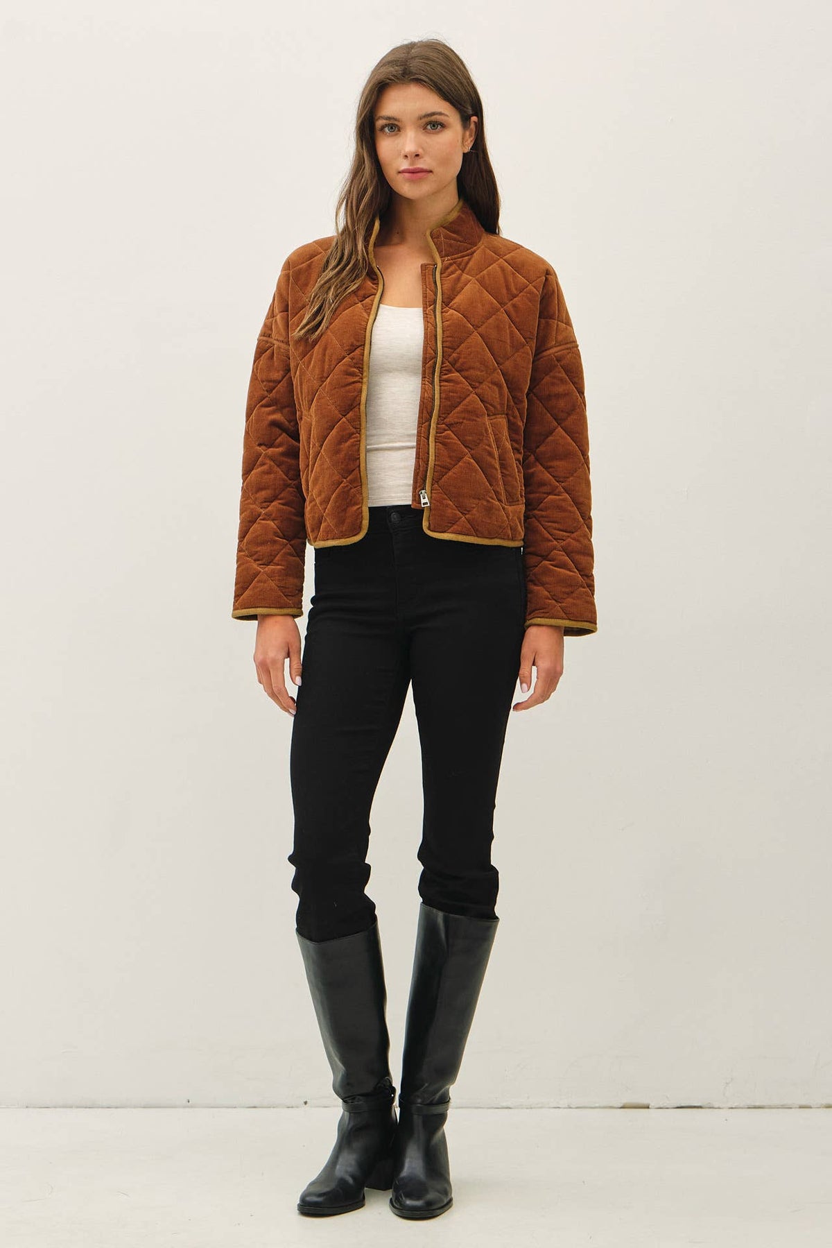 Quilted Corduroy Cropped Jacket
