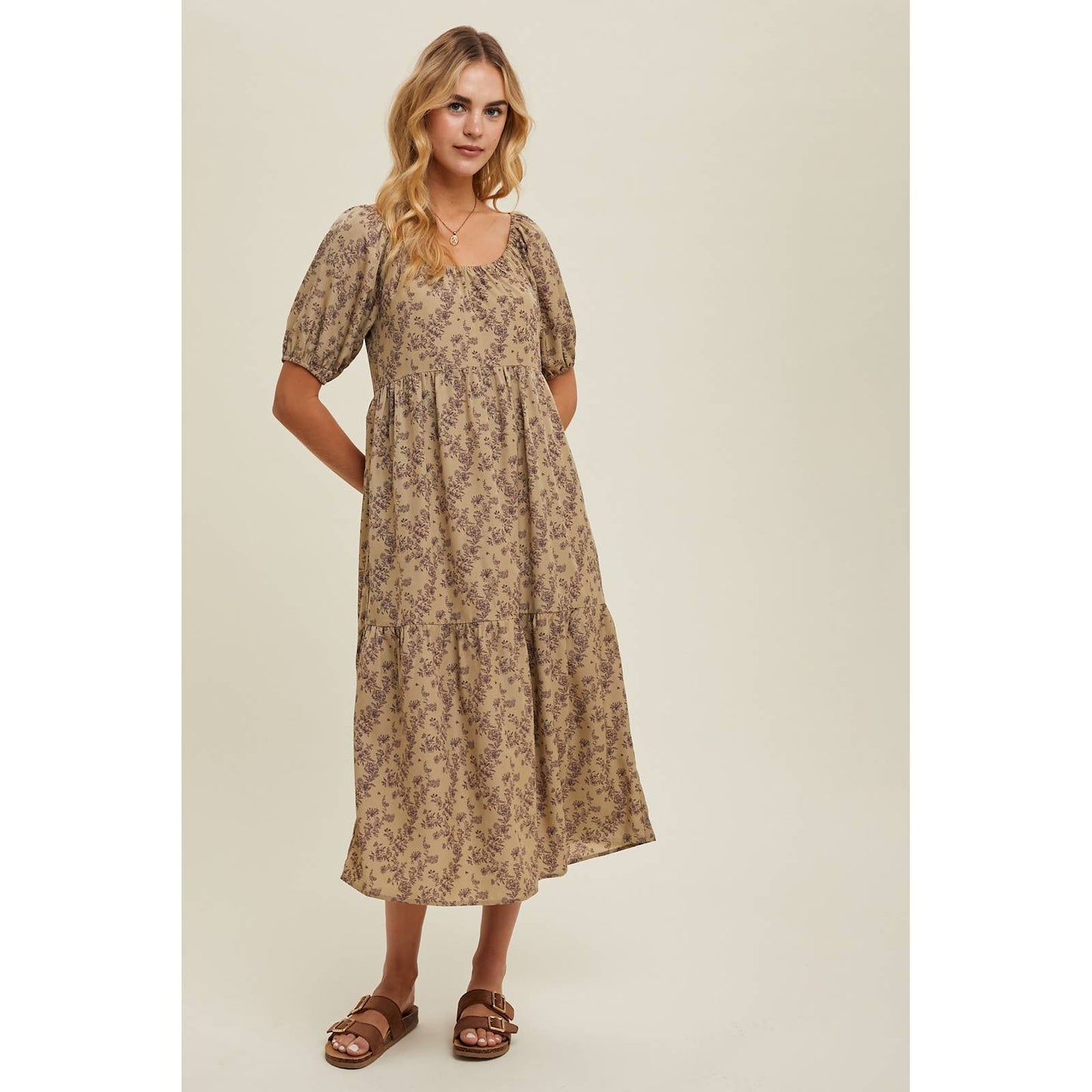 Casual Floral Midi Dress