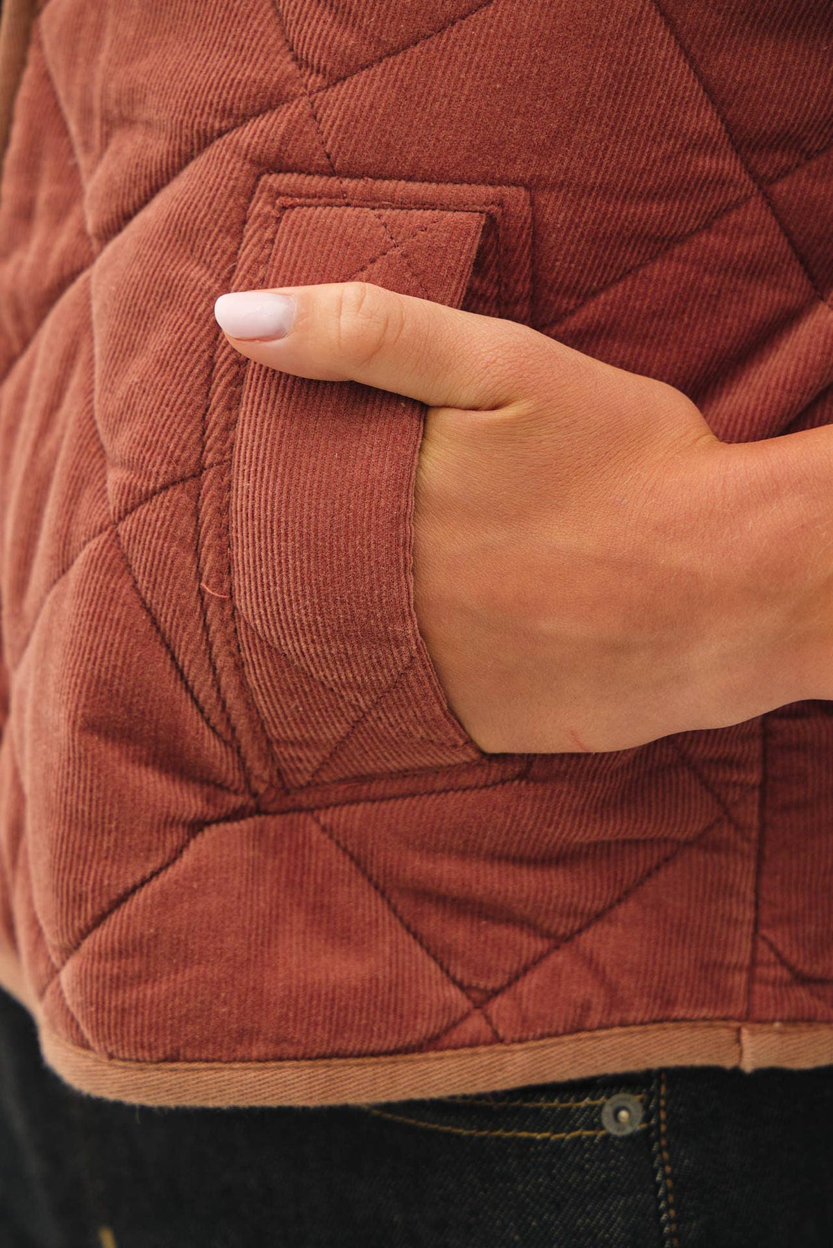 Quilted Corduroy Cropped Jacket