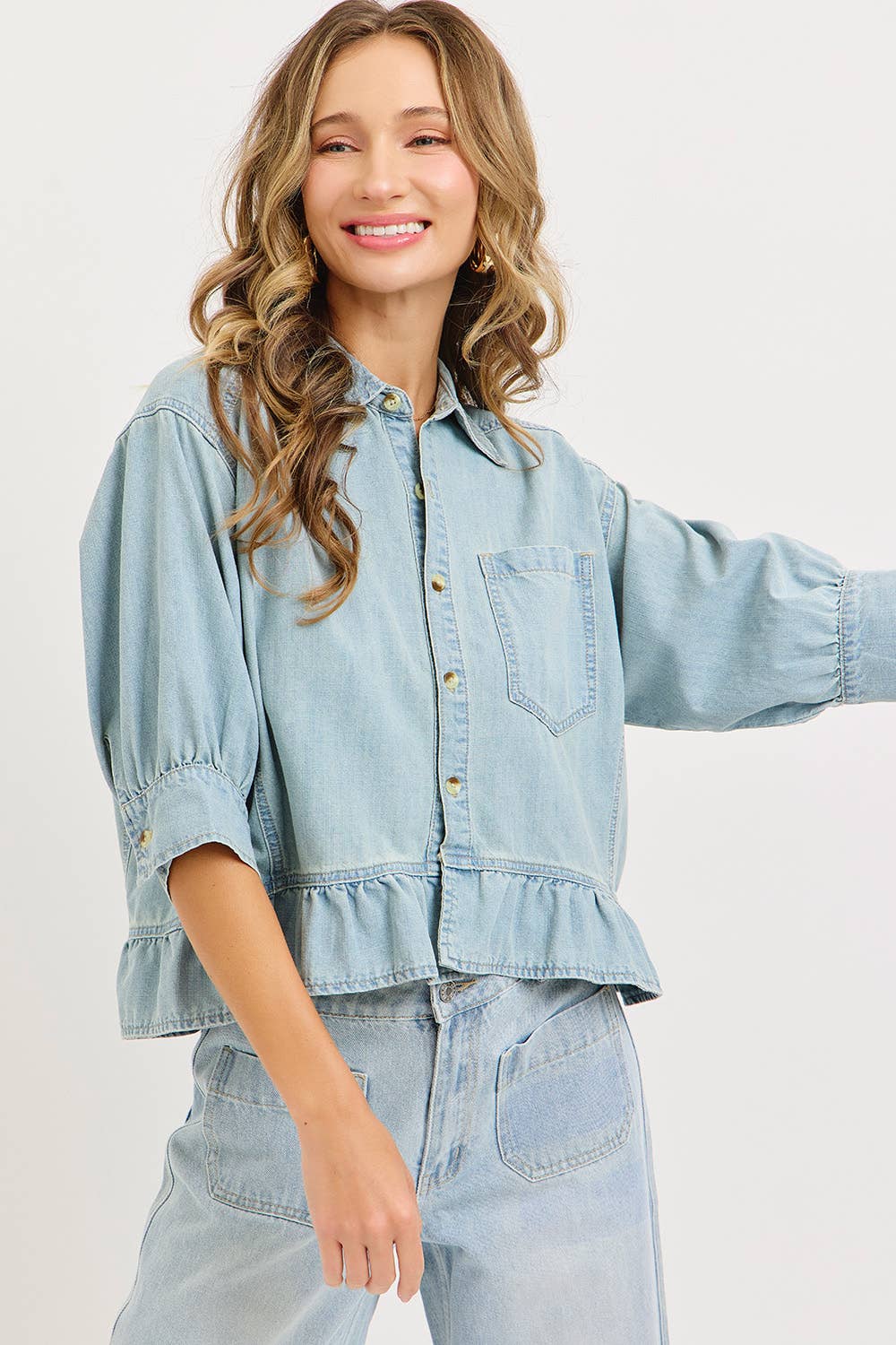Washed Denim Everyday Chambray Top