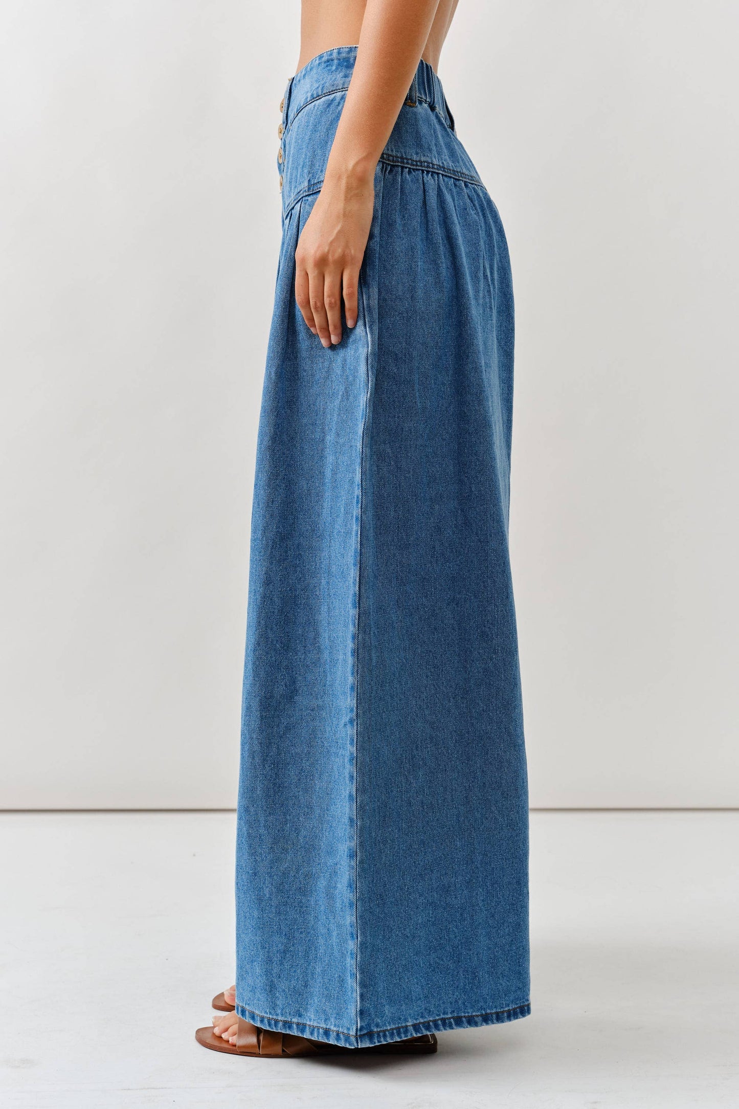 Front Button Flare Jeans