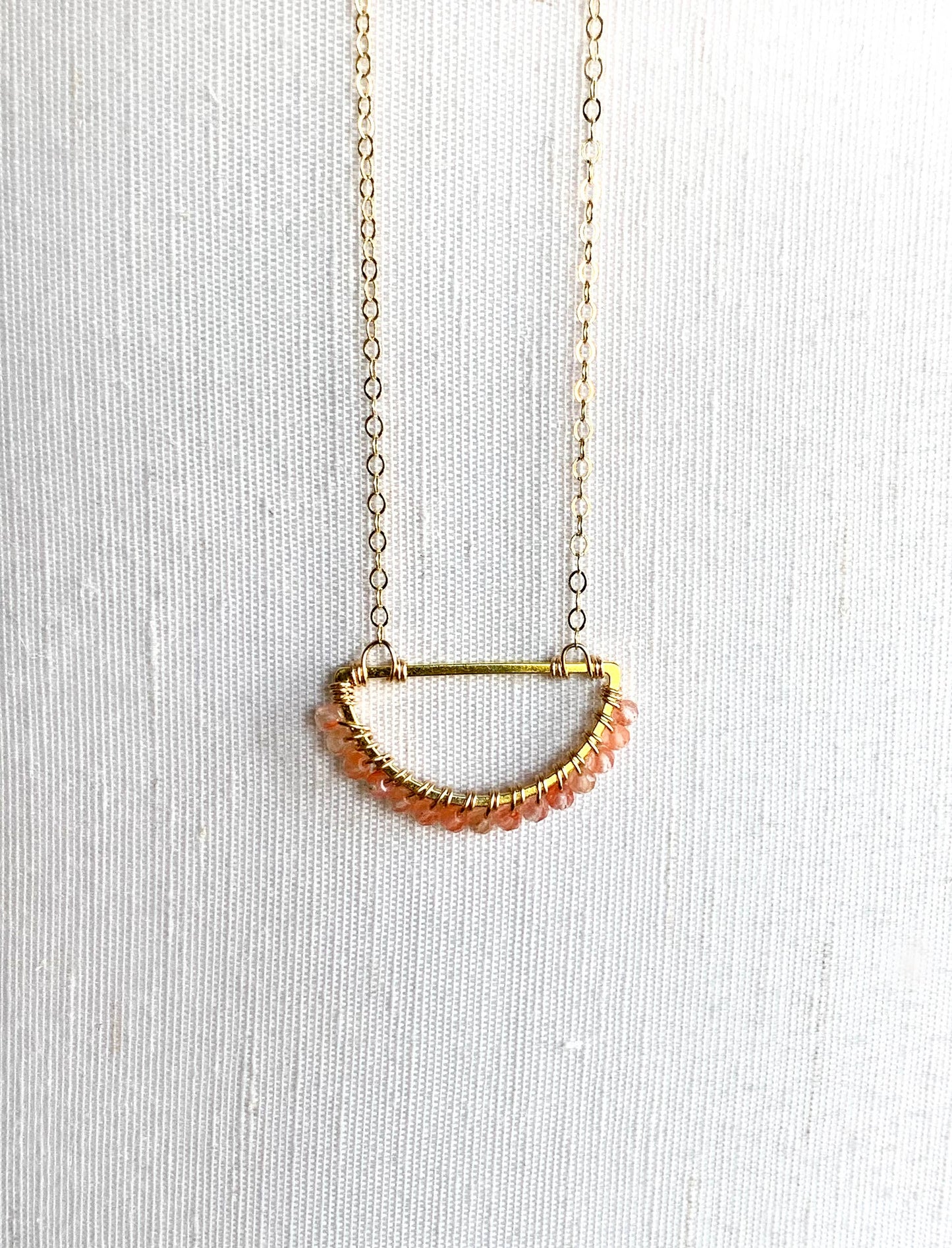 Sunstone Pendant Necklace | Dainty Necklace
