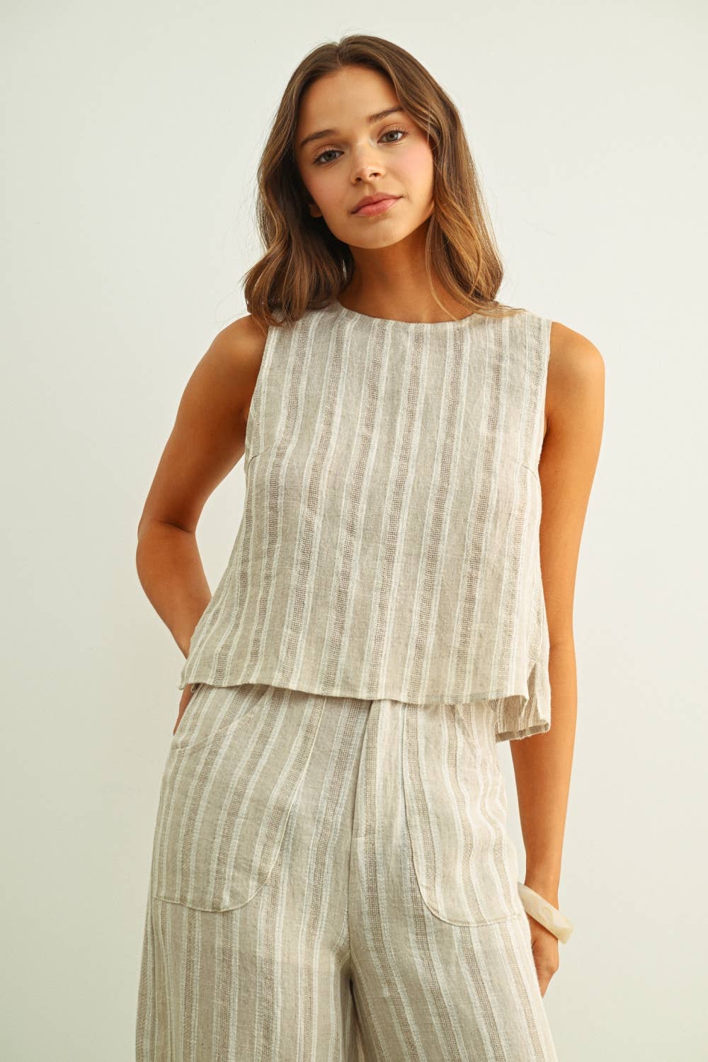 Linen Twist Back Tank 
