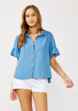 Load image into Gallery viewer, Ruffle Sleeve Tencel Top

