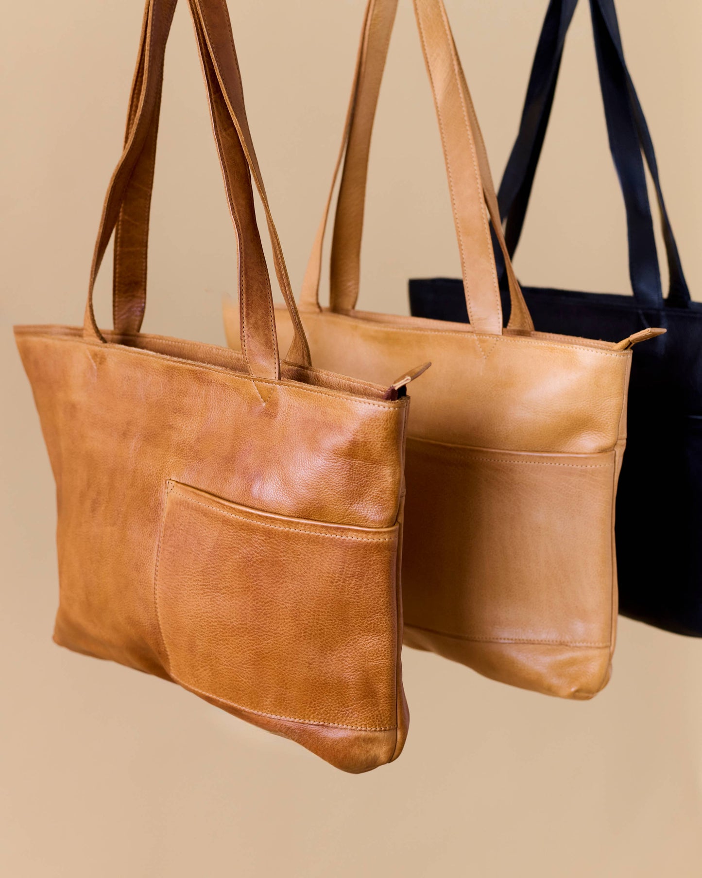 Noelle Handcrafted Leather Tote: Camel