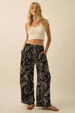Load image into Gallery viewer, Floral-Print Elastic-Waist Wide-Leg Pants
