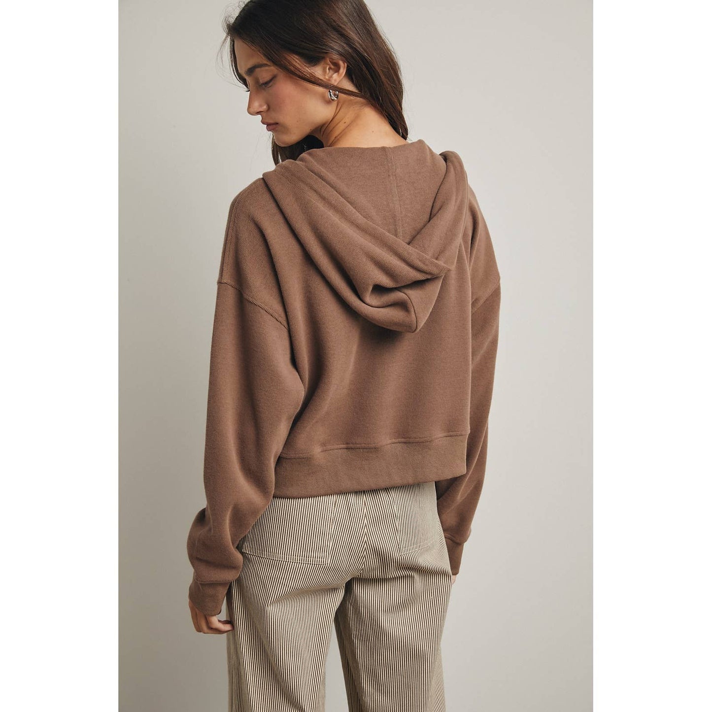 Soft Knit Cropped Hoodie